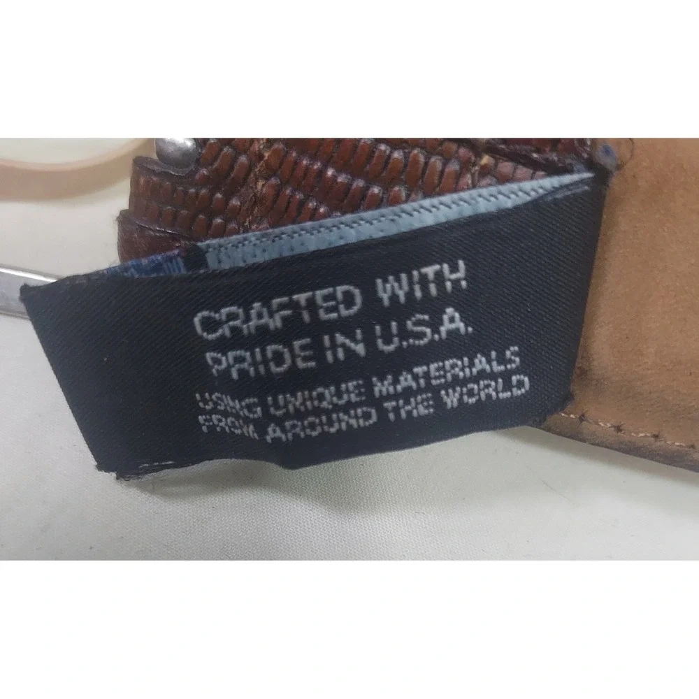 Brighton Brown Leather Belt Imported Italian Calfskin Handcrafted USA‎ Size 36